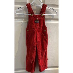 Vintage Oshkosh B’Gosh Red Corduroy Overalls Size 3T Canada Made